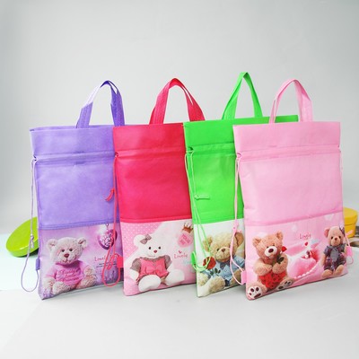 Сумка для обуви на стяжке шнурком "Мишутка", 1 отдел, МИКС