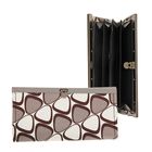 Кошелек женский "Вивьен", 5 отделов, отдел для кредиток, цвет коричнево-белый - Фото 1