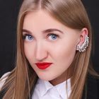 Серьга «Кафф» перо, цвет радужный в серебре - Фото 2