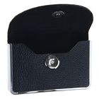 Визитница металл к/зам гориз черная с металл вставкой - Фото 2