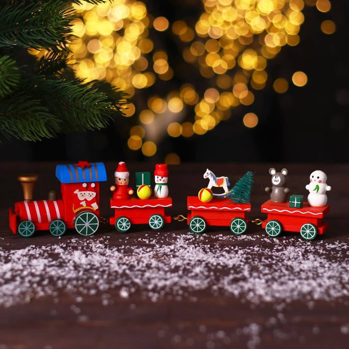 Сувенир «Новогодний поезд», 24,5 см - Фото 1