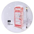 Шкатулка металл круг "Телефонная будка, фонарь, снег" 4х11х11 см - Фото 4