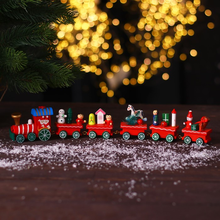 Сувенир «Новогодний поезд», 32 см - Фото 1