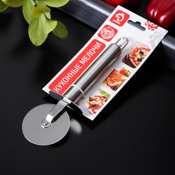 Нож для теста и пиццы Доляна «Металлик», 19,5 см, цвет серебряный - фото 1875813934