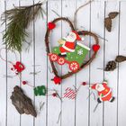 Подвеска новогодняя плетёная "Дед Мороз" в форме сердца - Фото 2