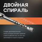 Бур по бетону ТУНДРА, двойная спираль, SDS-plus, 6×110 мм - Фото 2