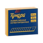 Лезвия для ножей ТУНДРА, сегментированные, 18 мм, 10 контейнеров по 10 лезвий, 100 шт. - Фото 6