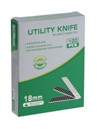 Лезвия для ножей ТУНДРА, сегментированные, 18 мм, 10 контейнеров по 10 лезвий, 100 шт.  (артикул 1006516)  большой выбор товаров оптом и в розницу по низким ценам с доставкой