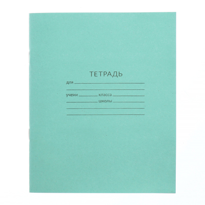 Тетрадь 24 листа в линейку «Зелёная обложка», серые листы, плотность 58-63 г/м²