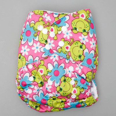 Многоразовый подгузник "Полибраш" большого размера с 2-мя вкладышами из бамбукового углеволокна (5-20 кг)