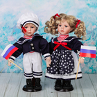 Кукла коллекционная "Моряки парочка с флагом" (набор 2 шт) 30 см - Фото 1