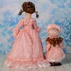 Кукла коллекционная "Мама с дочкой в кремовом платье" 40 см 23 см - Фото 4