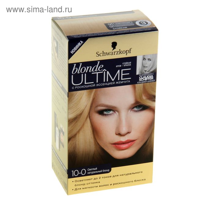 Стойкая крем-краска для волос Blonde Ultime, тон 10-0, светлый натуральный блонд - Фото 1