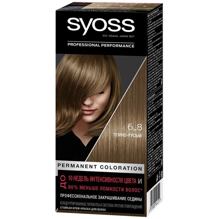 Крем-краска для волос Syoss Color, тон 6-8, тёмно-русый - Фото 1