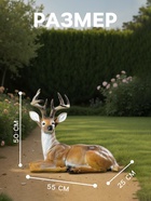 Садовая фигура из полистоуна «Олень лежит», 50×25×55 см - Фото 2