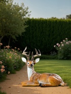 Садовая фигура из полистоуна «Олень лежит», 50×25×55 см - Фото 3