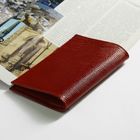 Обложка для паспорта, бордовая ящерица - Фото 3