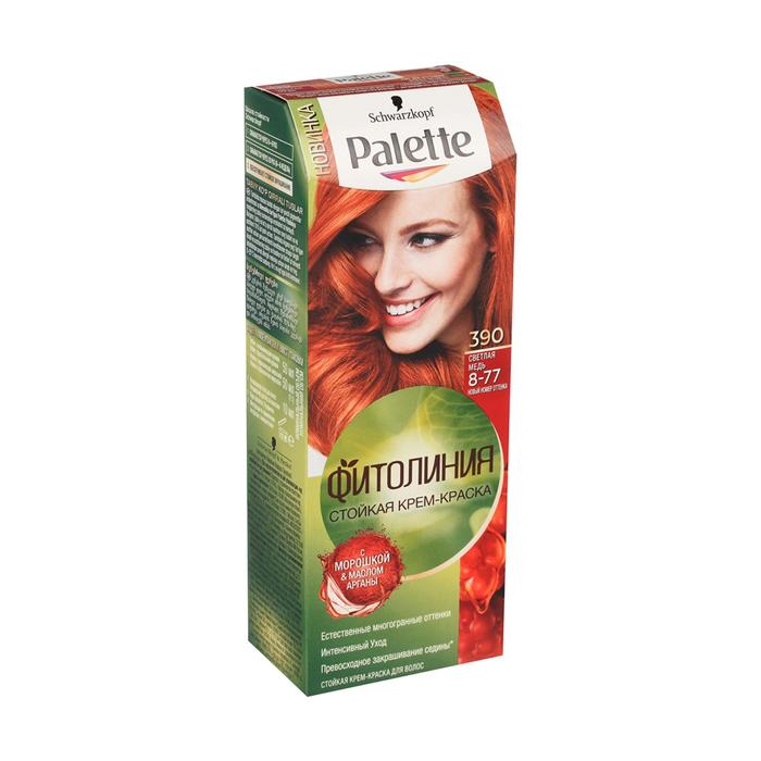 Крем-краска для волос Palette Фитолиния, тон 390, светлая медь 13401