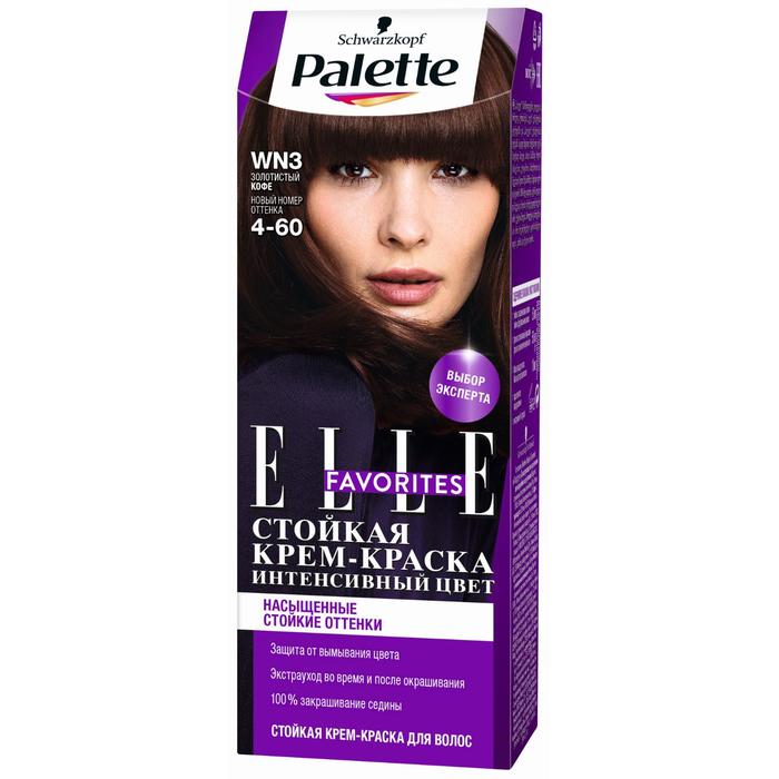 Крем-краска для волос Palette, тон WN3, золотистый кофе 13405