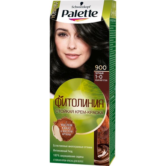 Крем-краска для волос Palette Фитолиния, тон 900, чёрный - Фото 1