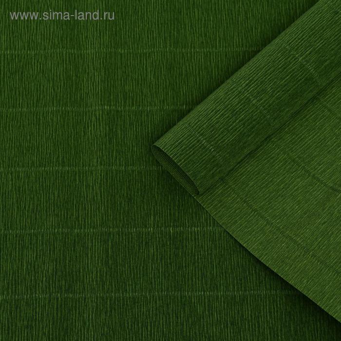 Бумага для упаковок и поделок, гофрированная, травяная, зеленая, однотонная, двусторонняя, рулон 1 шт., 0,5 х 2,5 м - Фото 1
