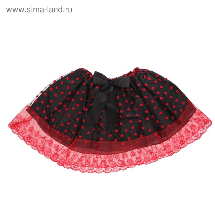 Карнавальная юбка "Малышка" в сердечко с бантом 4-6 лет - Фото 1