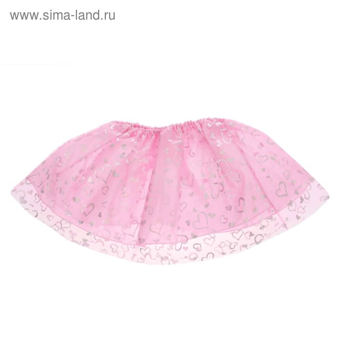 Карнавальная юбка "Сердечко" 4-6 лет, цвет розовый - Фото 1