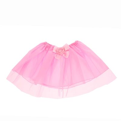 Карнавальная юбка "Модница"бантик с розочкой 4-6 лет, цвет розовый