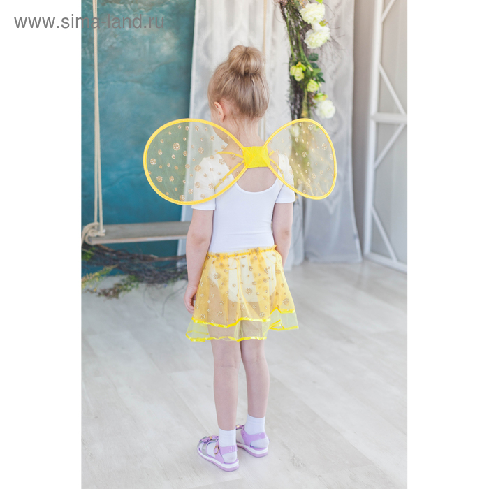 Карнавальный набор «Маленькое чудо», 2 предмета: крылья, юбка, 3-6 лет, цвет жёлтый - Фото 1