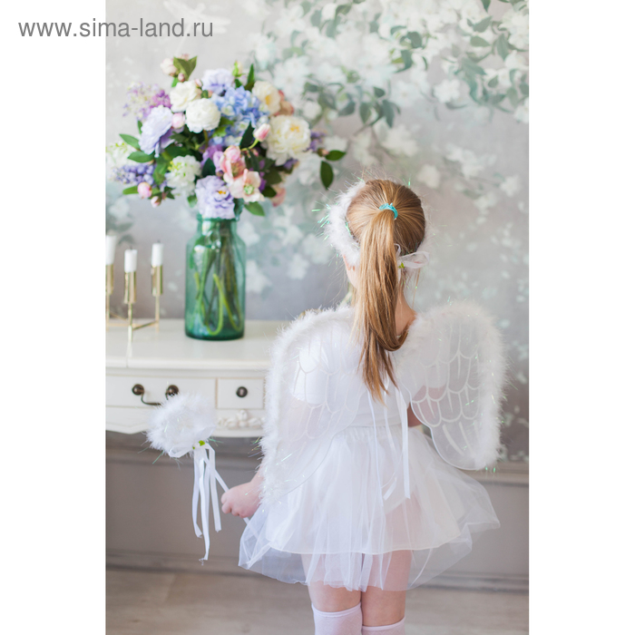 Карнавальный набор "Ангелочек", 2 предмета: юбка, крылья, 3-4 года, цвет белый - Фото 1