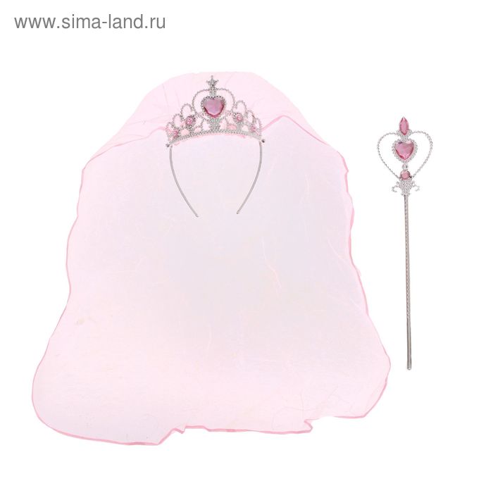 Карнавальный набор "Царица", 2 предмета: корона и жезл. цвета МИКС - Фото 1