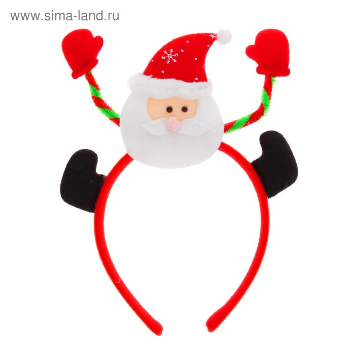 Карнавальный ободок «Дед Мороз», снежинки на шапке - Фото 1