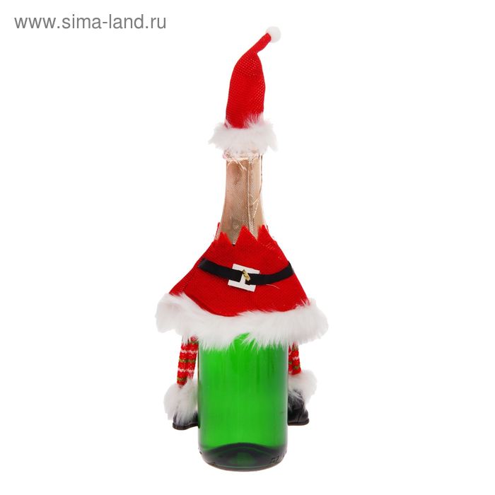 Одежда на бутылку "Дед мороз", 2 предмета: камзол, шапка - Фото 1