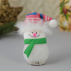 Мягкая световая игрушка "Снеговик в розовом колпаке"  11*5 см - Фото 1