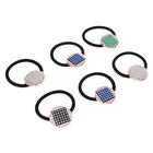 резинка для волос галактика цветной квадрат со стразами 3,1 см - Фото 2