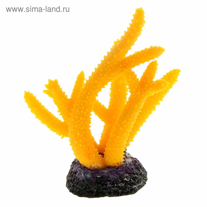 Коралл пластиковый желтый 14,5*4,7*15  см Decor 265 - Фото 1
