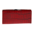 Кошелёк женский на клапане, 3 отдела, глянцевый, красный - Фото 2