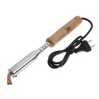 Паяльник ТУНДРА, деревянная рукоятка, плоское медное жало, 100 Вт, 220 В - Фото 4