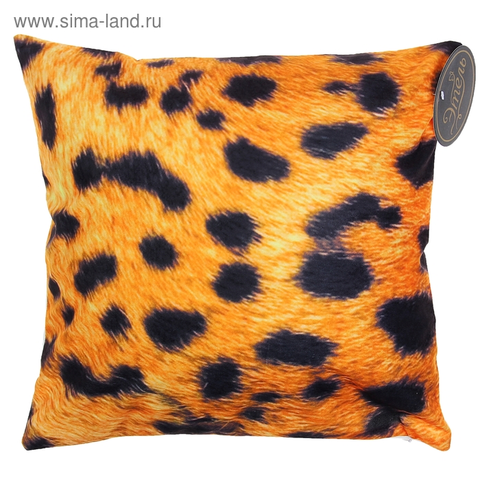Наволочка декоративная "Этель" Рысь 40*40 см, велюр, 100% п/э - Фото 1