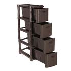 Комод узкий 4-х секционный «Ротанг», коричневый - Фото 2