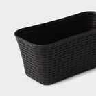 Ящик для цветов балконный «Ротанг», 7.5 л, 38.5×18×16 см, пластик, коричневый - Фото 4