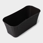 Ящик для цветов балконный «Ротанг», 7.5 л, 38.5×18×16 см, пластик, коричневый - Фото 6