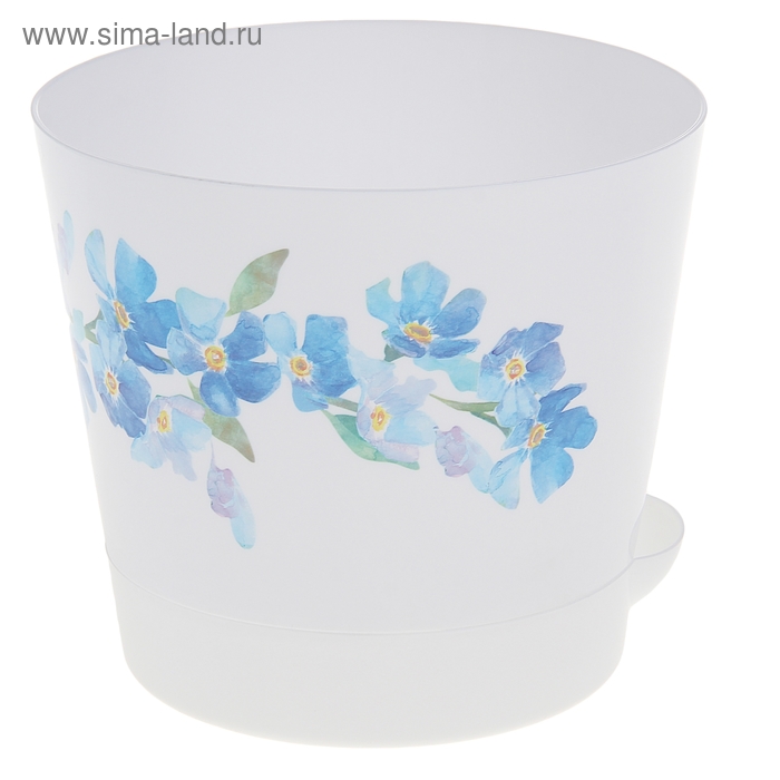 Горшок для цветов с прикорневым поливом «Ника Деко. Голубые цветы», 1,6 л - Фото 1