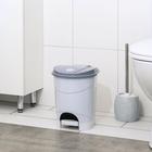 Контейнер для мусора, 7 л, с педалью, мраморный - Фото 2