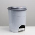 Контейнер для мусора, 7 л, с педалью, мраморный - Фото 1
