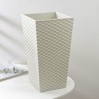 Кашпо для цветов со вставкой «Ротанг», 13 л, вставка 4.9 л, белое - Фото 1