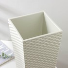 Кашпо для цветов со вставкой «Ротанг», 13 л, вставка 4.9 л, белое - Фото 2