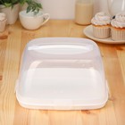 Тортовница с защёлками, 28×28 см, цвет белый - Фото 1