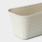 Ящик для цветов балконный «Ротанг», 38.5 см, белый - Фото 3