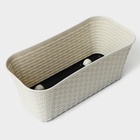 Ящик для цветов балконный «Ротанг», 38.5 см, белый - Фото 4